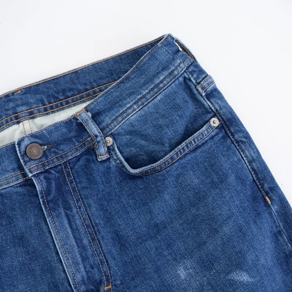 Acne Studio Bla Konst Designer Distressed Dark Skinny Straight Leg Jeans 33x32 - Picture 9 of 16